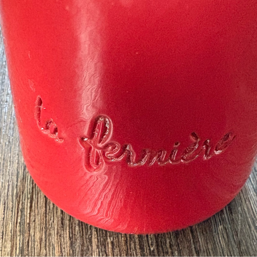 La Fermiere Valentine Red (❤️) BABY (❤️)Yogurt Pot/Jar.  Terra cotta painted red